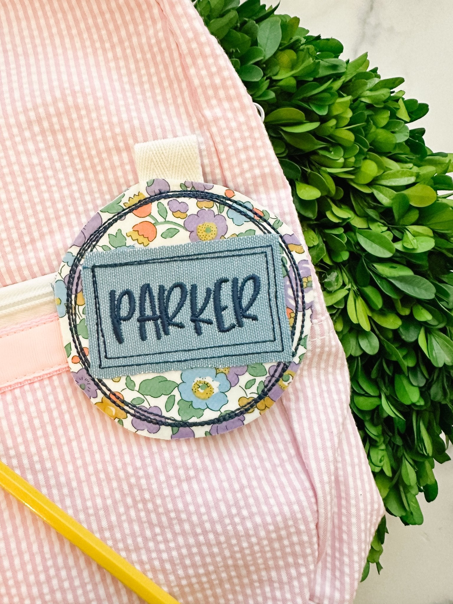 Circle Floral Bag Tag - Caroline Calligraphie