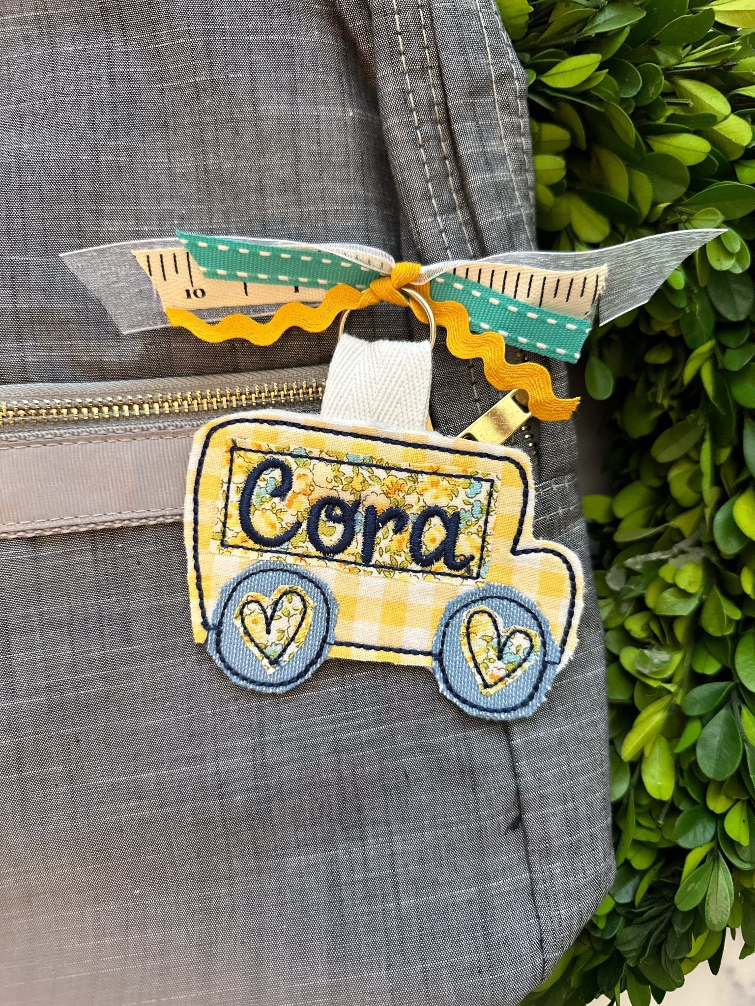 School Bus Bag Tag - Caroline Calligraphie