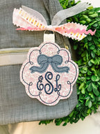 Scalloped Bow Bag Tag - Caroline Calligraphie