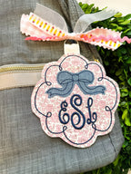 Scalloped Bow Bag Tag - Caroline Calligraphie