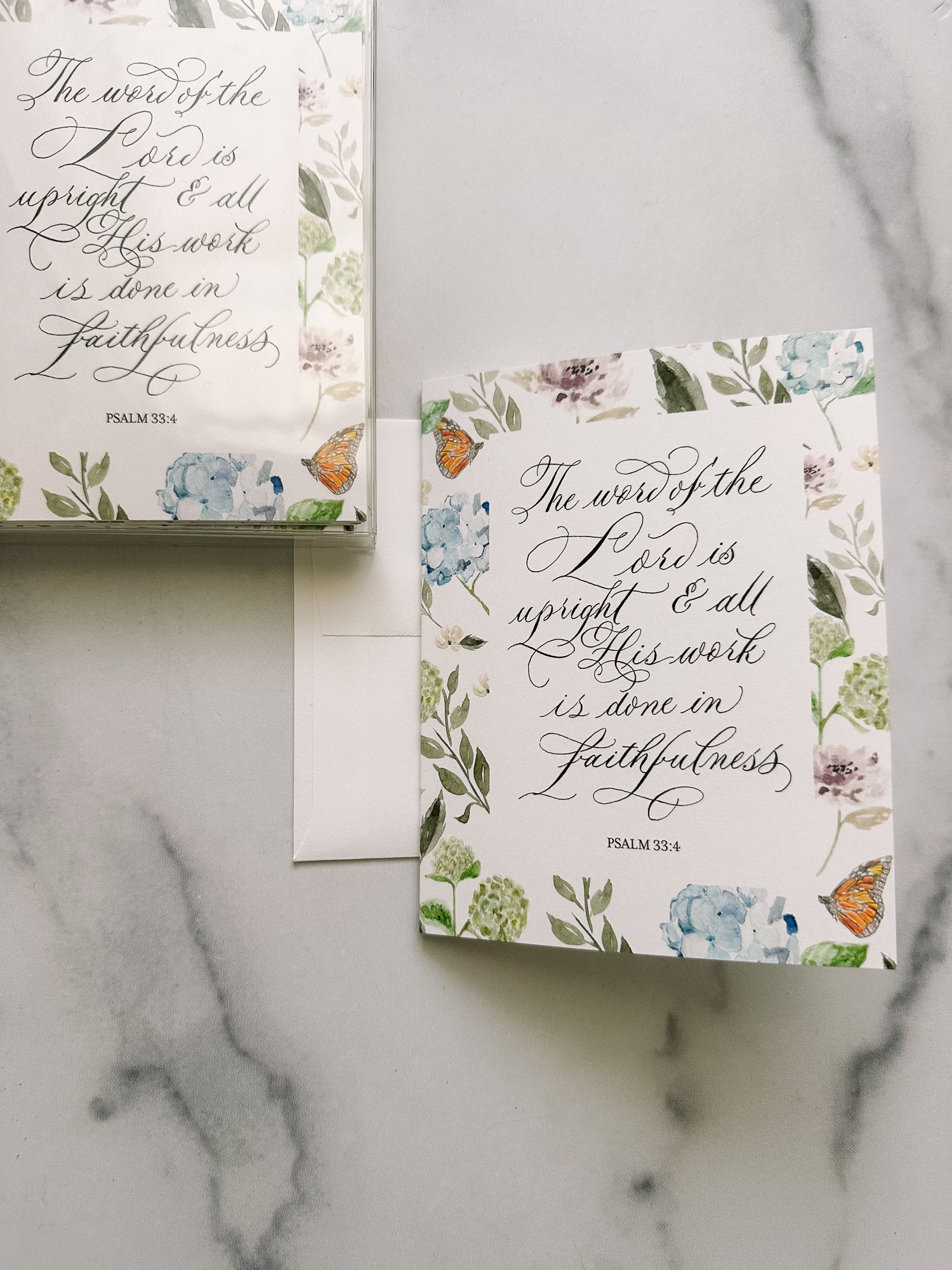 Floral Psalm 33:4 Greeting Card - Caroline Calligraphie