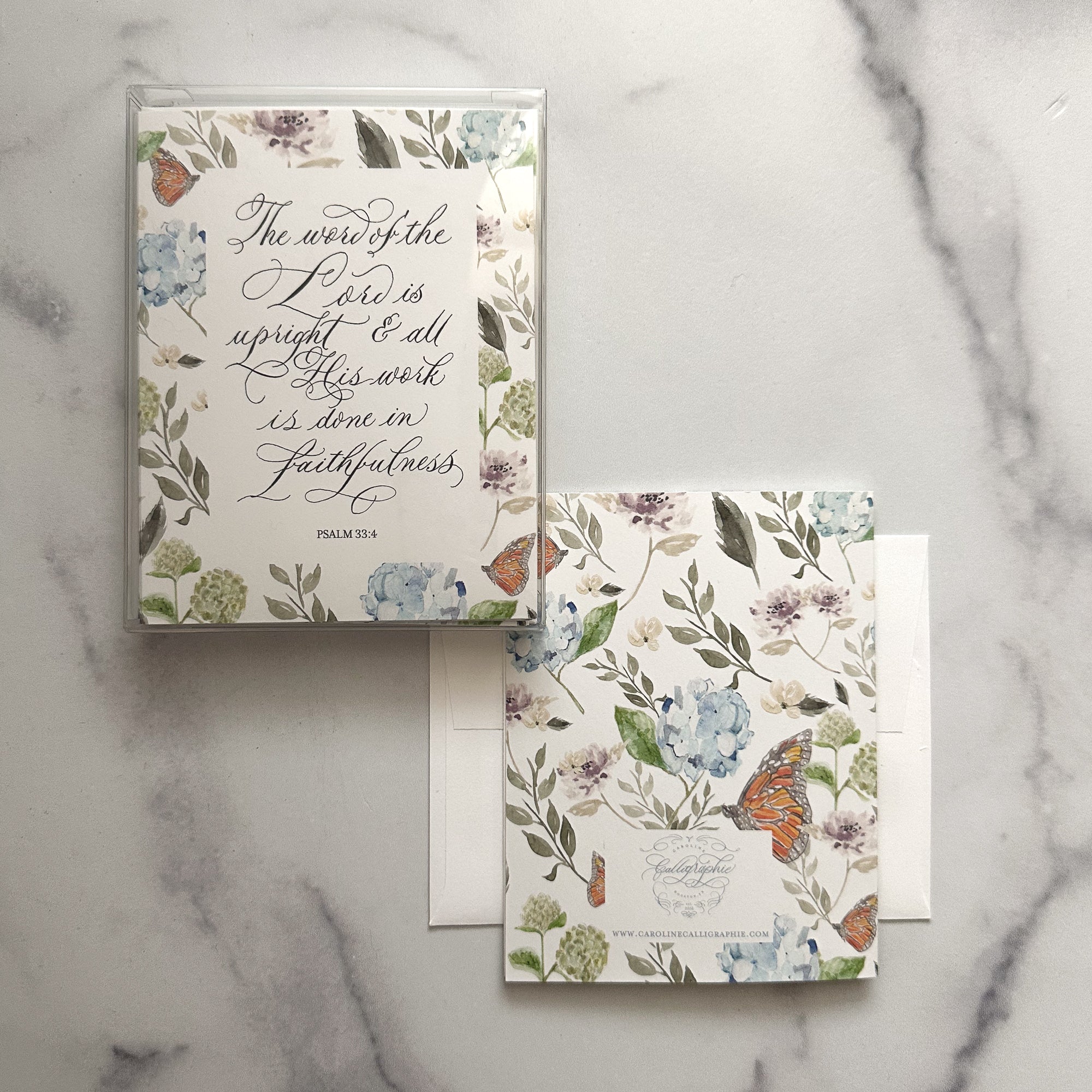 Floral Psalm 33:4 Greeting Card - Caroline Calligraphie