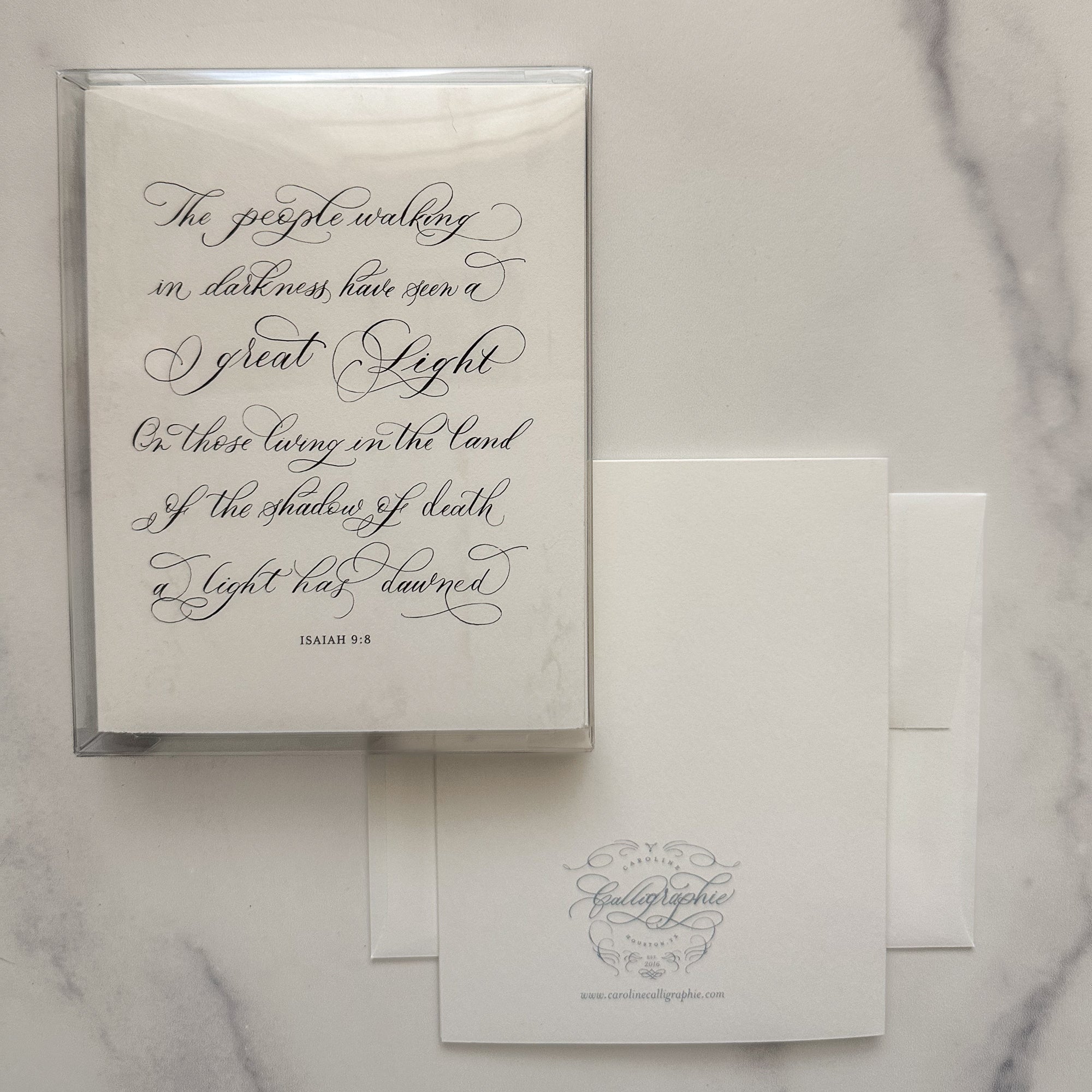 Come Thou Long Expected Jesus Calligraphy Greeting Card - Caroline Calligraphie
