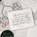 Matthew 1:12 Calligraphy Greeting Card - Caroline Calligraphie