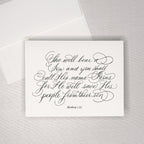 Matthew 1:12 Calligraphy Greeting Card - Caroline Calligraphie
