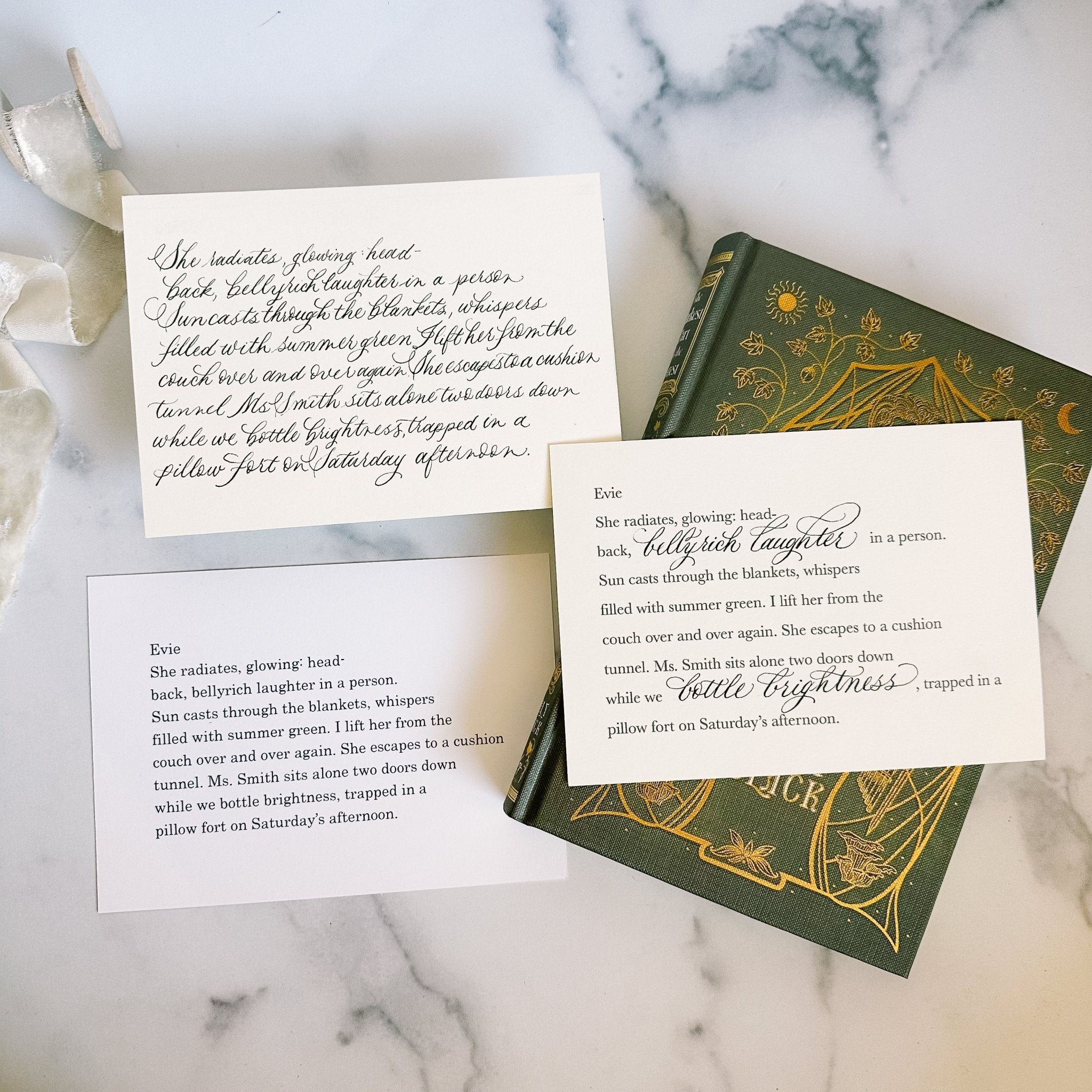 Custom Poem and Calligraphy Gift Set - Caroline Calligraphie