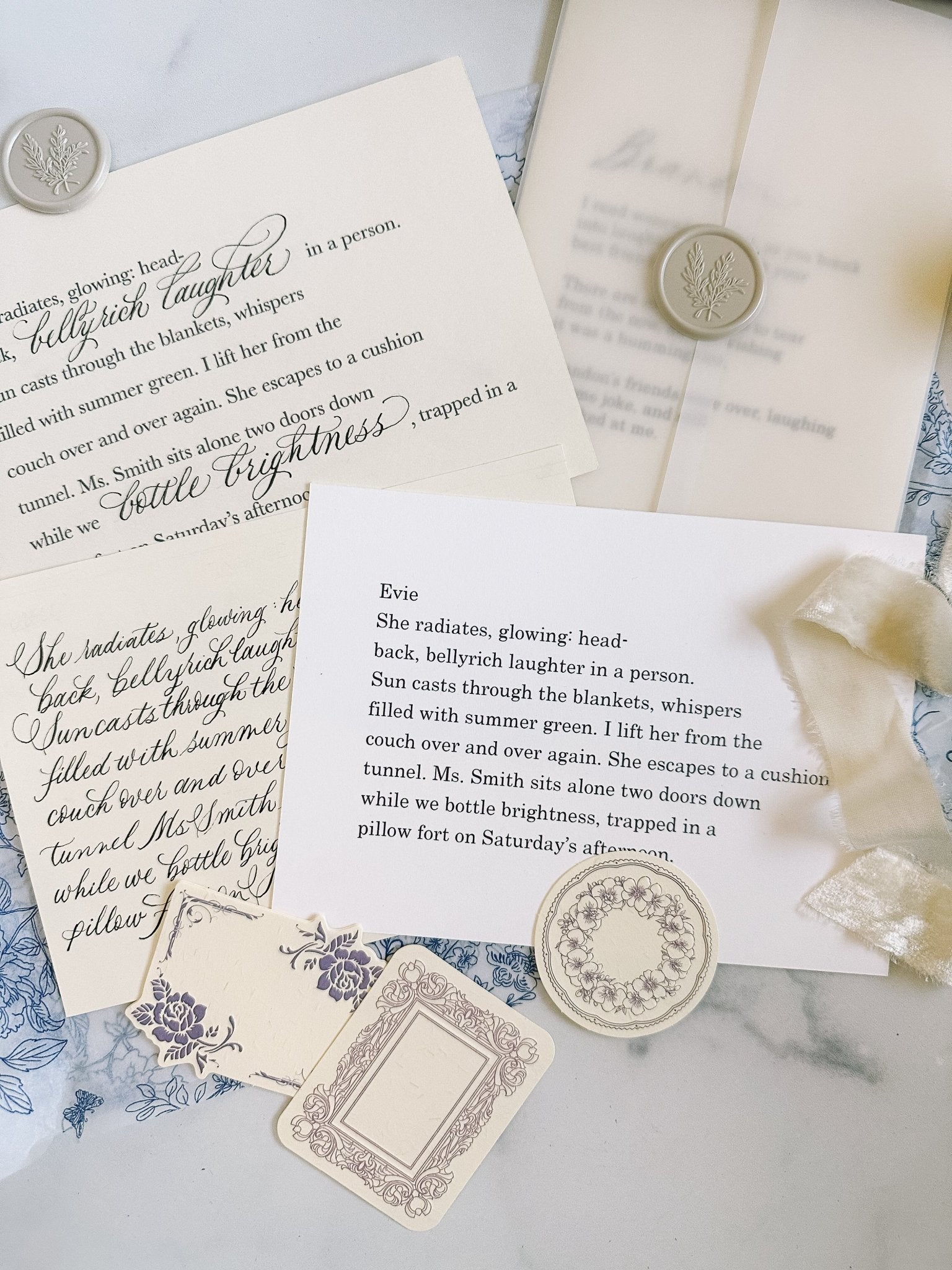 Custom Poem and Calligraphy Gift Set - Caroline Calligraphie