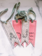 Flower Initial Embroidery Bookmark - Caroline Calligraphie