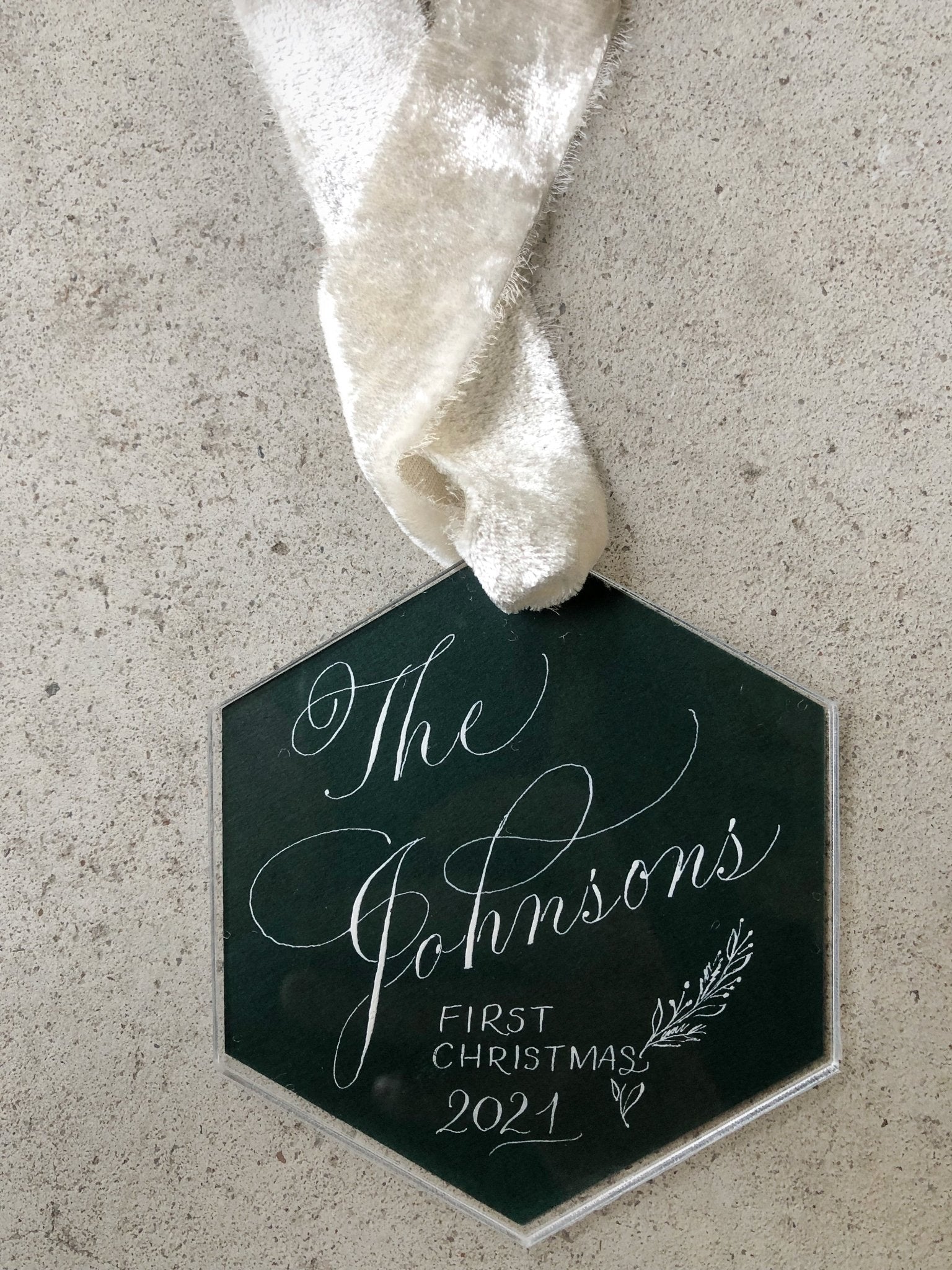 Hexagon Calligraphy Ornament - Caroline Calligraphie