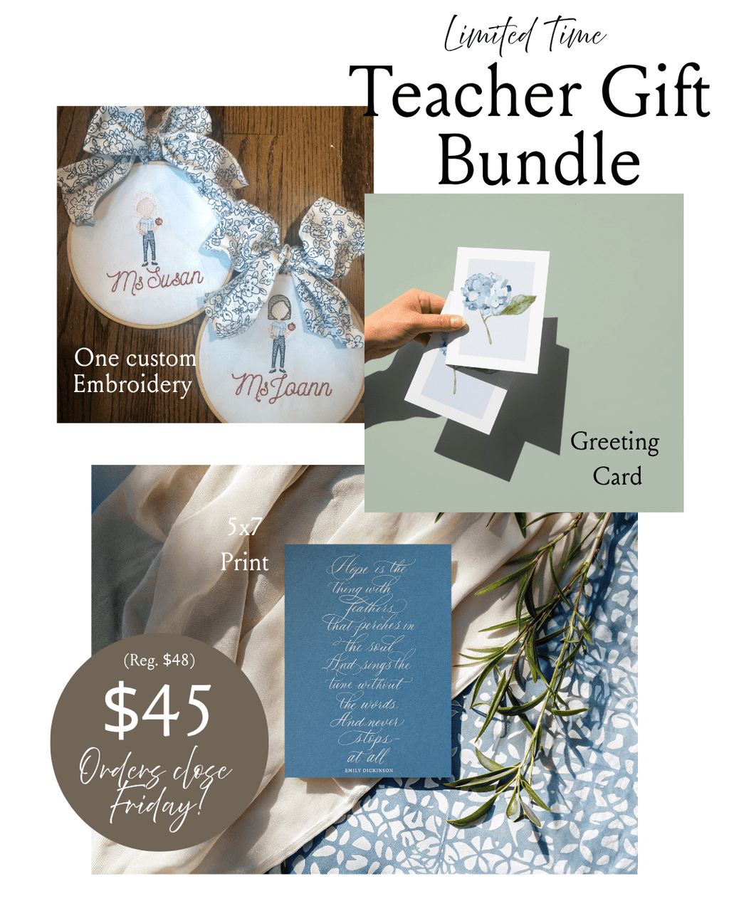 End of the Year Teacher Gift Bundle - Caroline Calligraphie