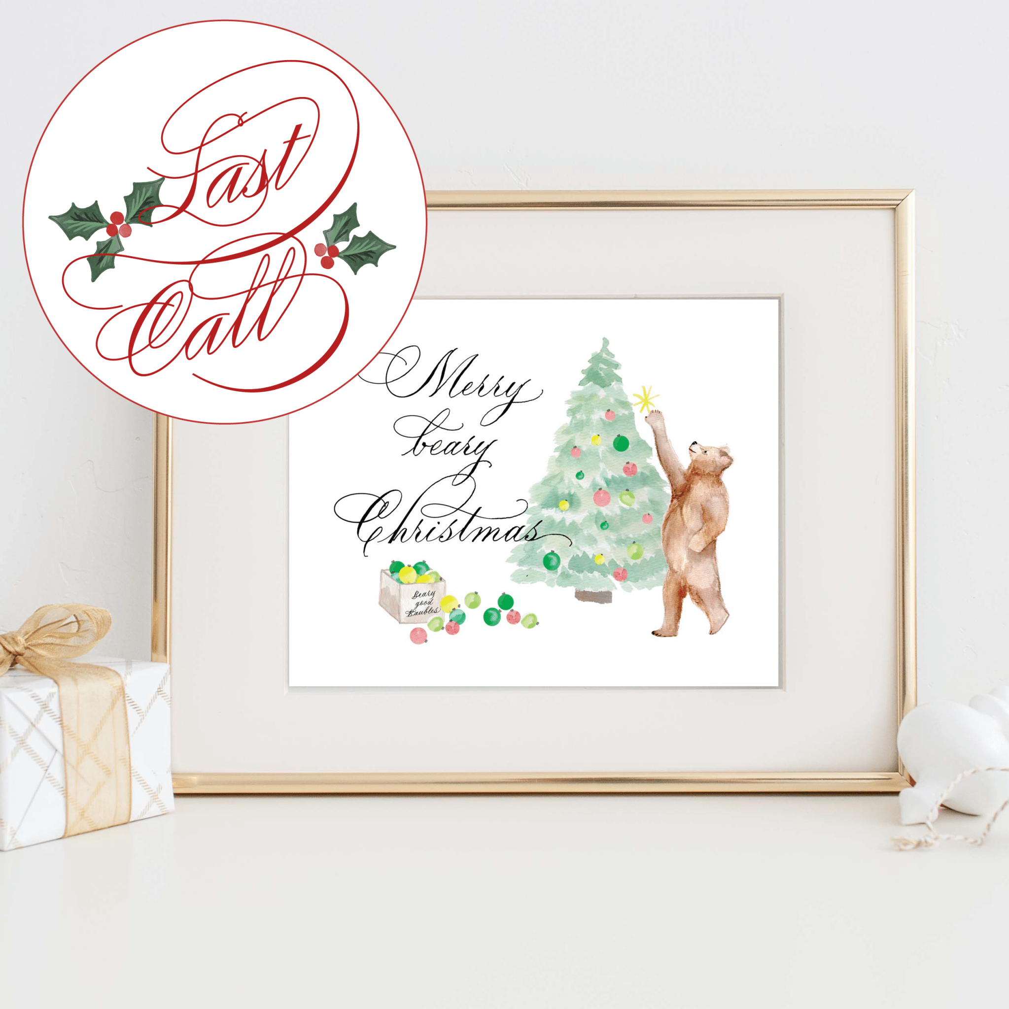 Beary Good Christmas Print - Caroline Calligraphie