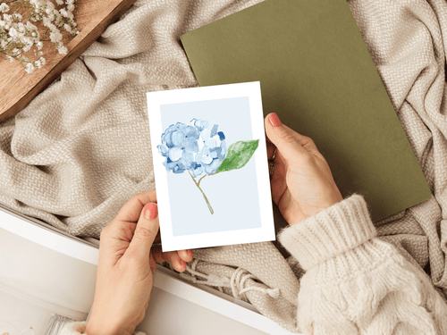 Blue Hydrangea Print - Caroline Calligraphie