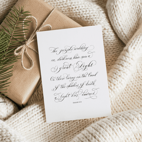 "Great Light" Isaiah 9:2 Christmas Print - Caroline Calligraphie