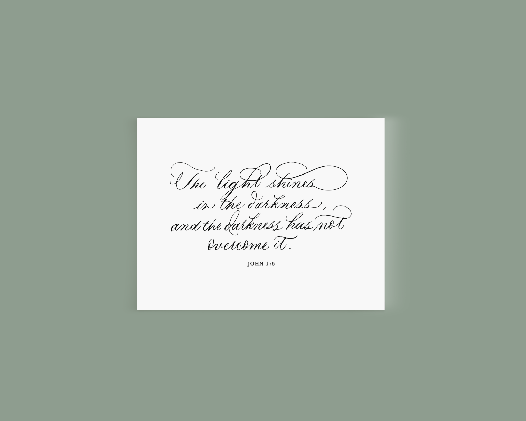 The Light Shines in the Darkness John 1:5 Print - Caroline Calligraphie