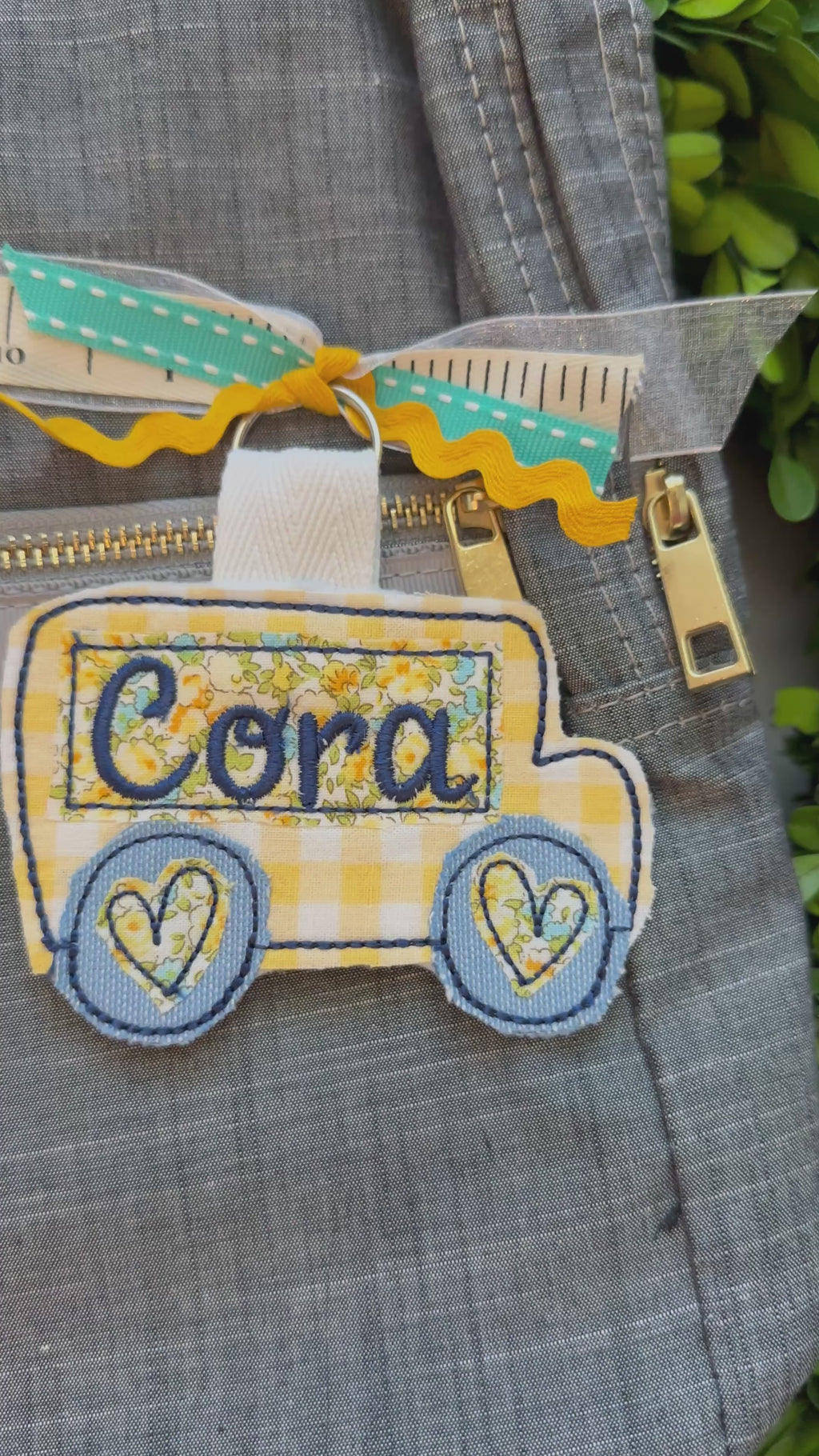 School Bus Bag Tag