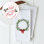 Holiday Wreath Kitchen Towel - Caroline Calligraphie