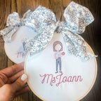 Teacher Embroidery Gift - Caroline Calligraphie