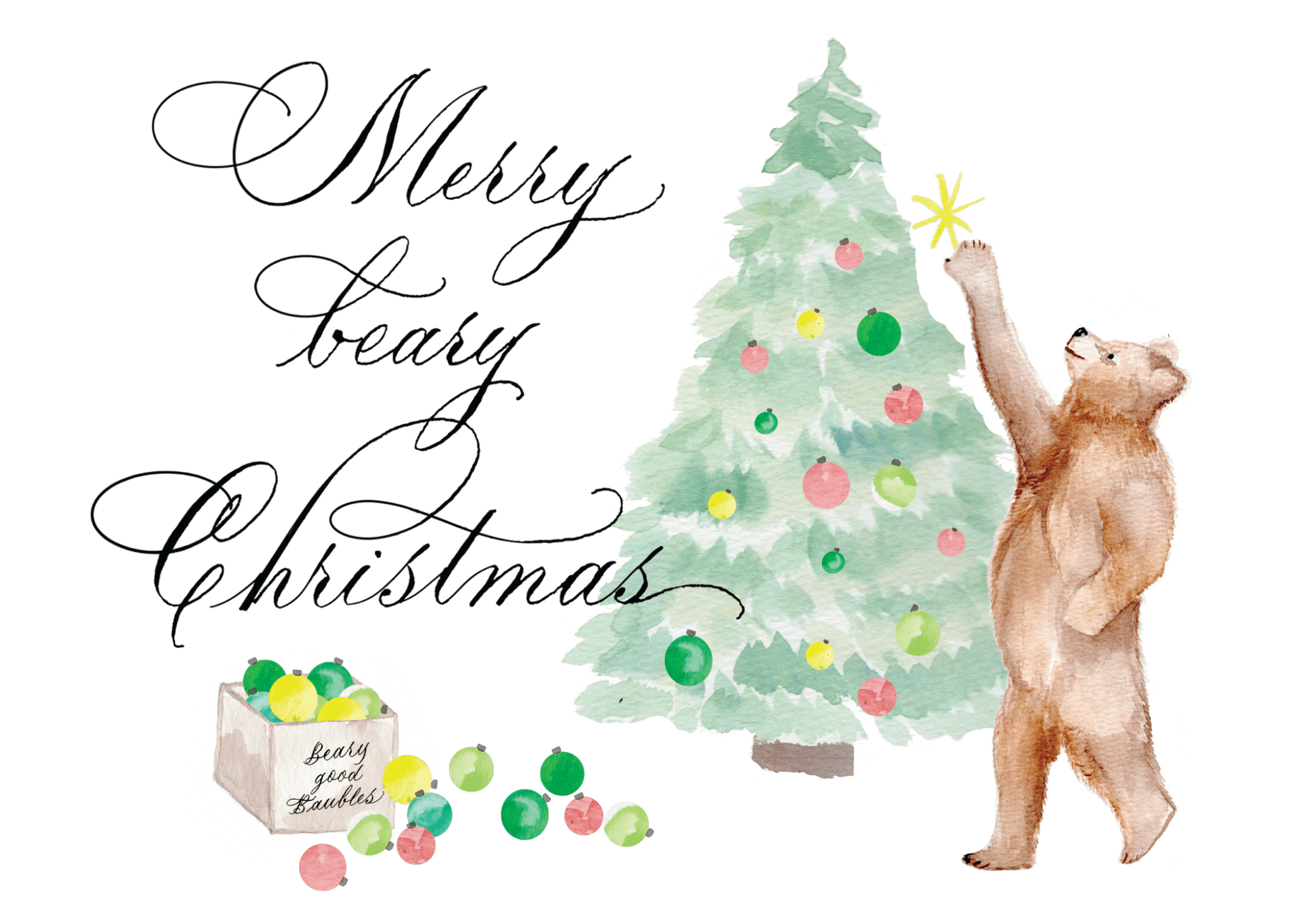 Beary Good Christmas Print - Caroline Calligraphie