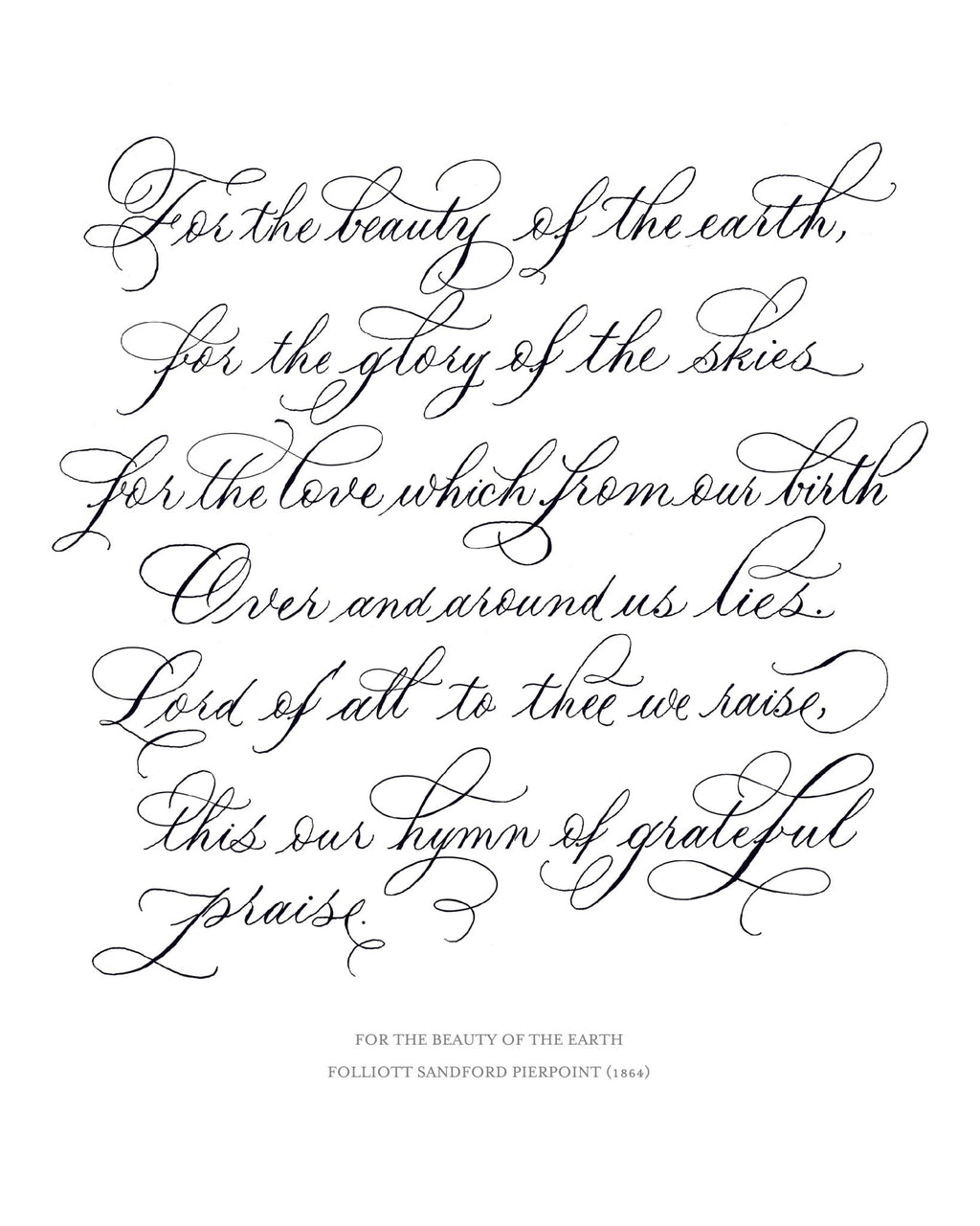 For the Beauty of the Earth Print - Caroline Calligraphie
