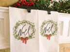 Holiday Wreath Kitchen Towel - Caroline Calligraphie