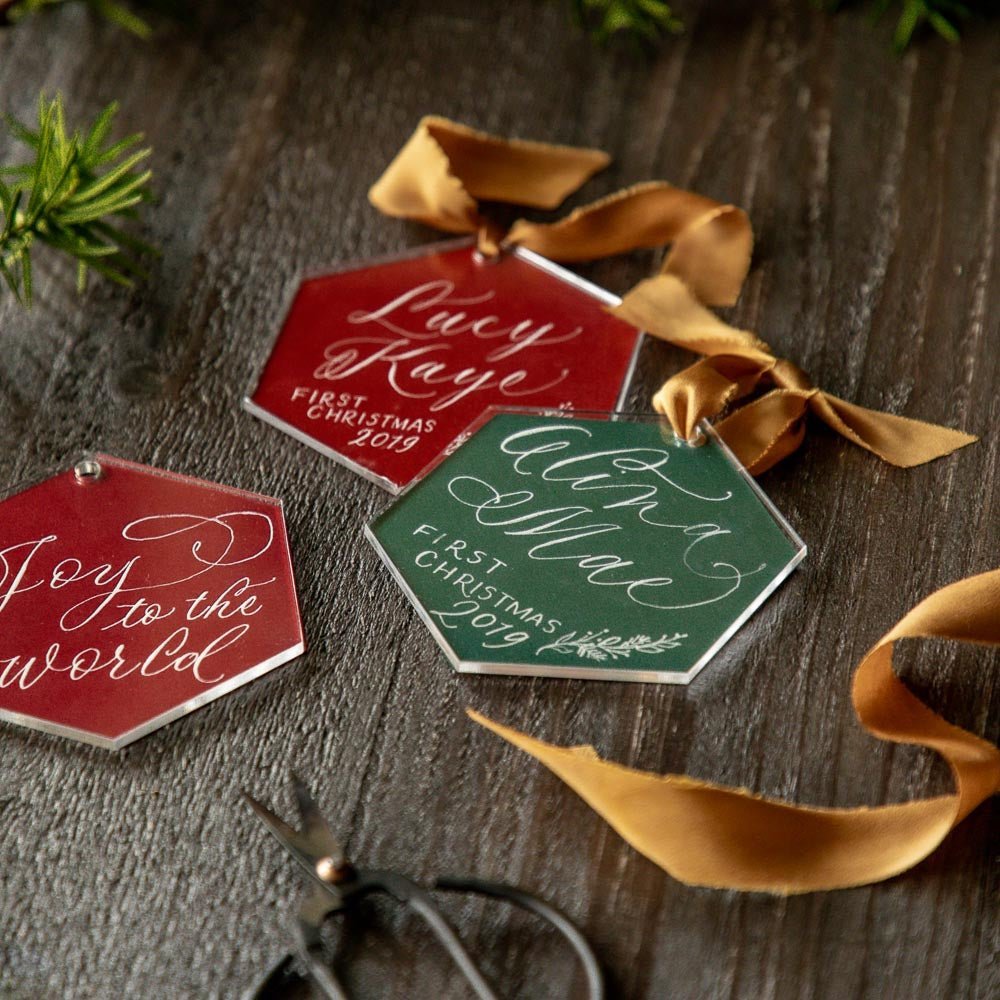 Hexagon Calligraphy Ornament - Caroline Calligraphie