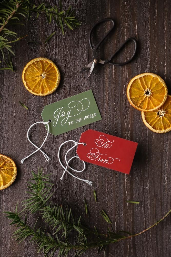 Boxwood & Holly Gift Tag Set - Caroline Calligraphie