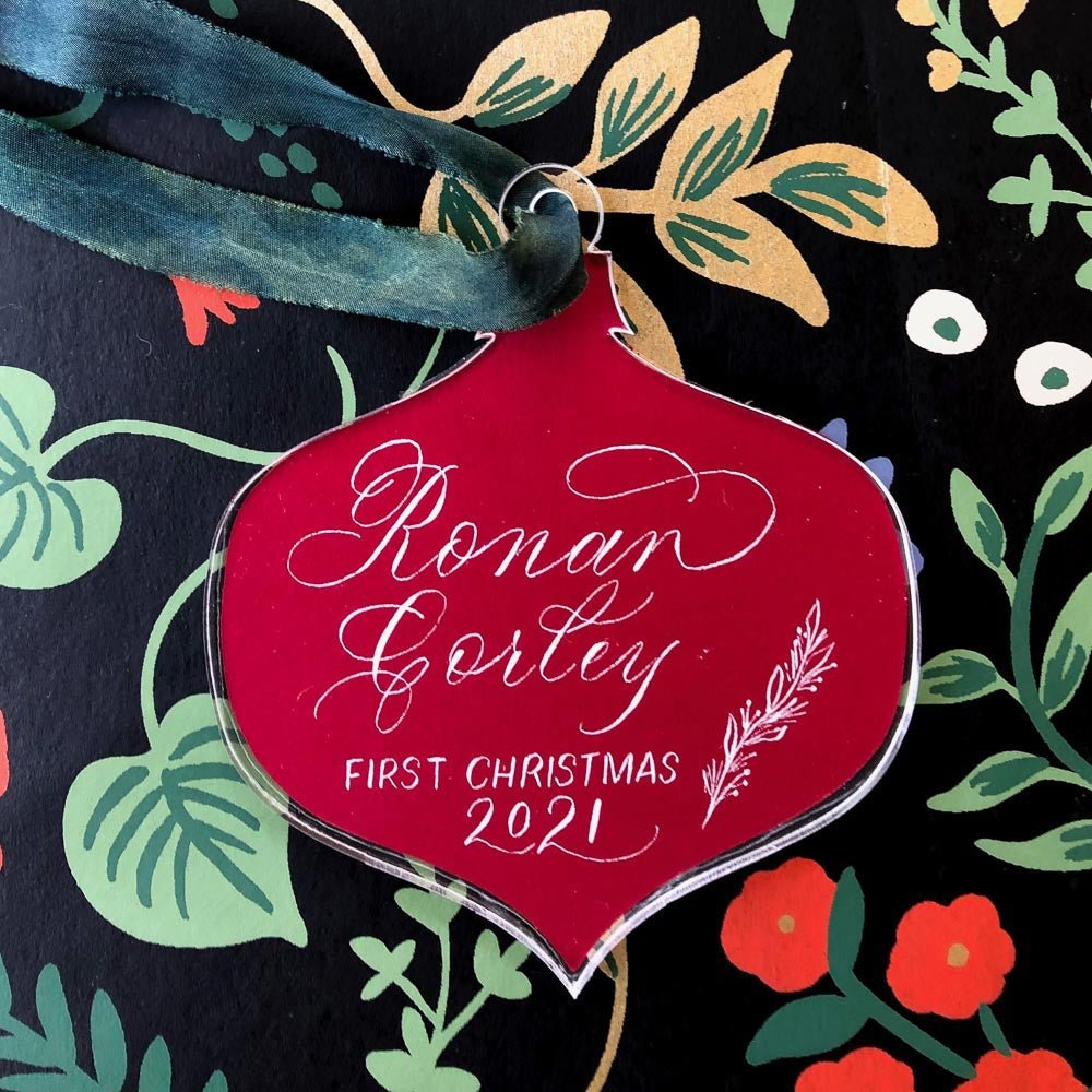 Bauble Calligraphy Ornament - Caroline Calligraphie