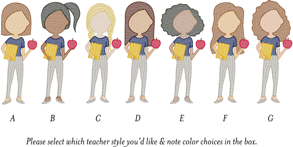 Teacher Embroidery Gift - Caroline Calligraphie