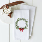 Holiday Wreath Kitchen Towel - Caroline Calligraphie