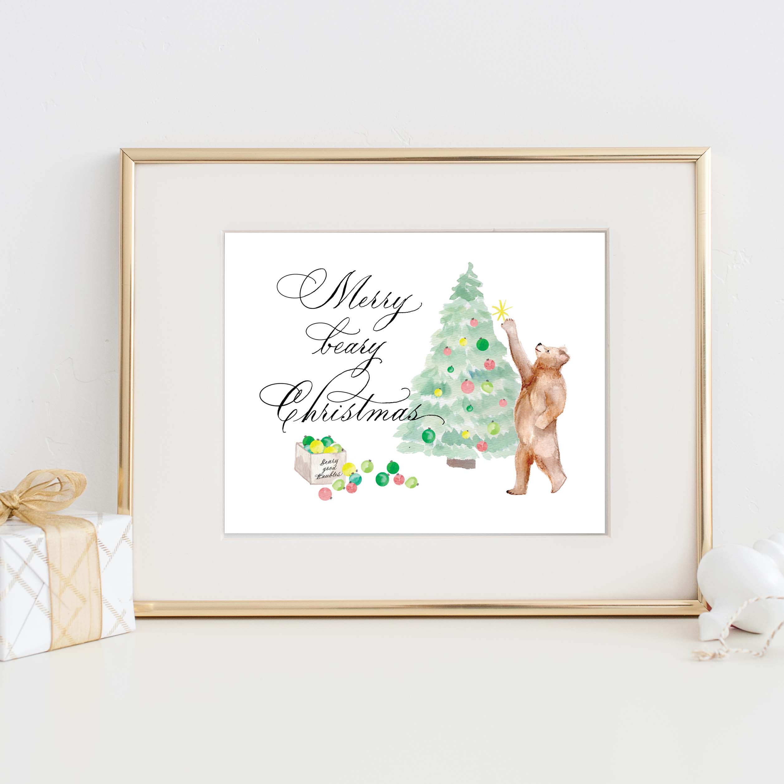 Beary Good Christmas Print - Caroline Calligraphie
