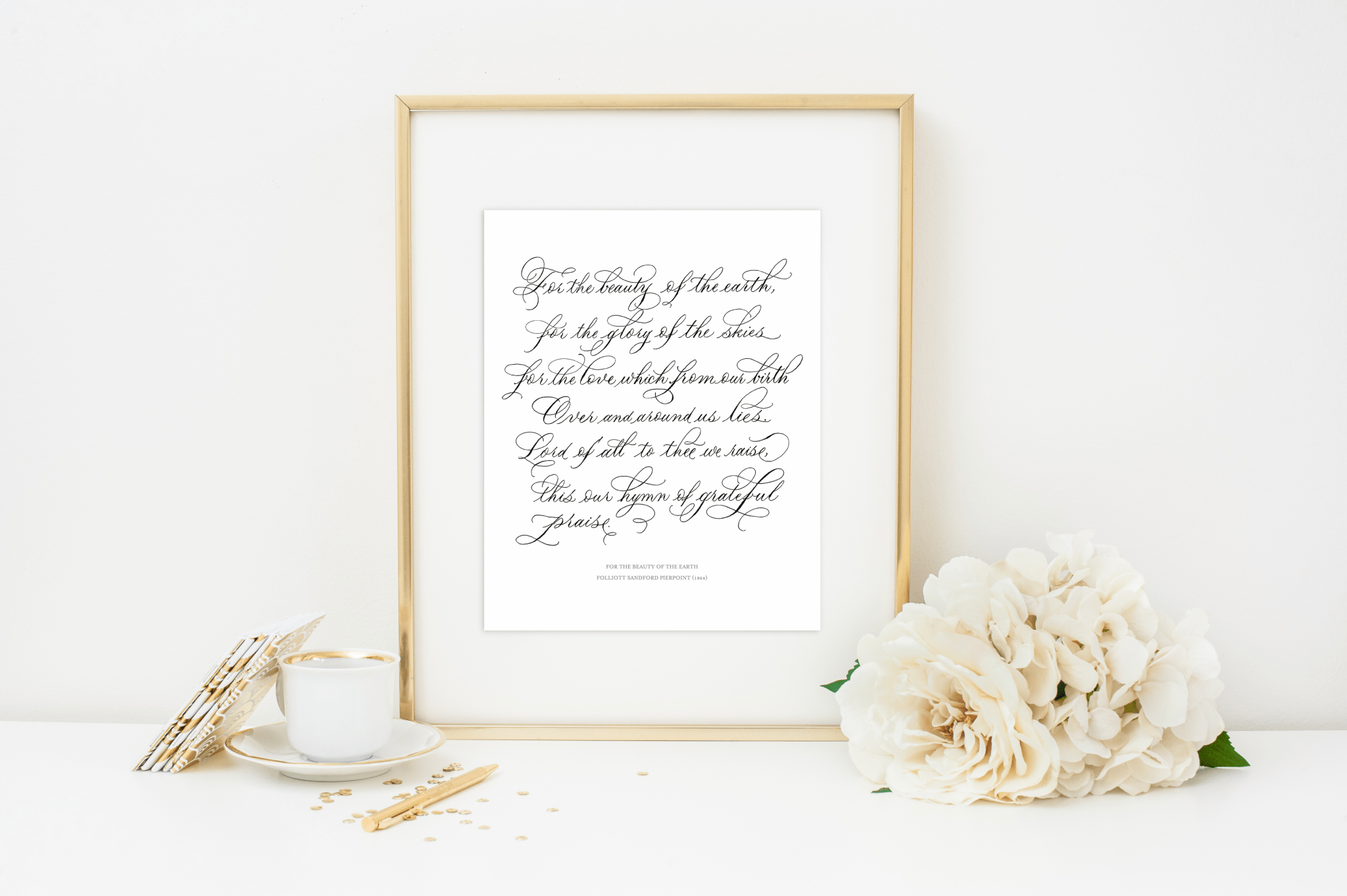 For the Beauty of the Earth Print - Caroline Calligraphie