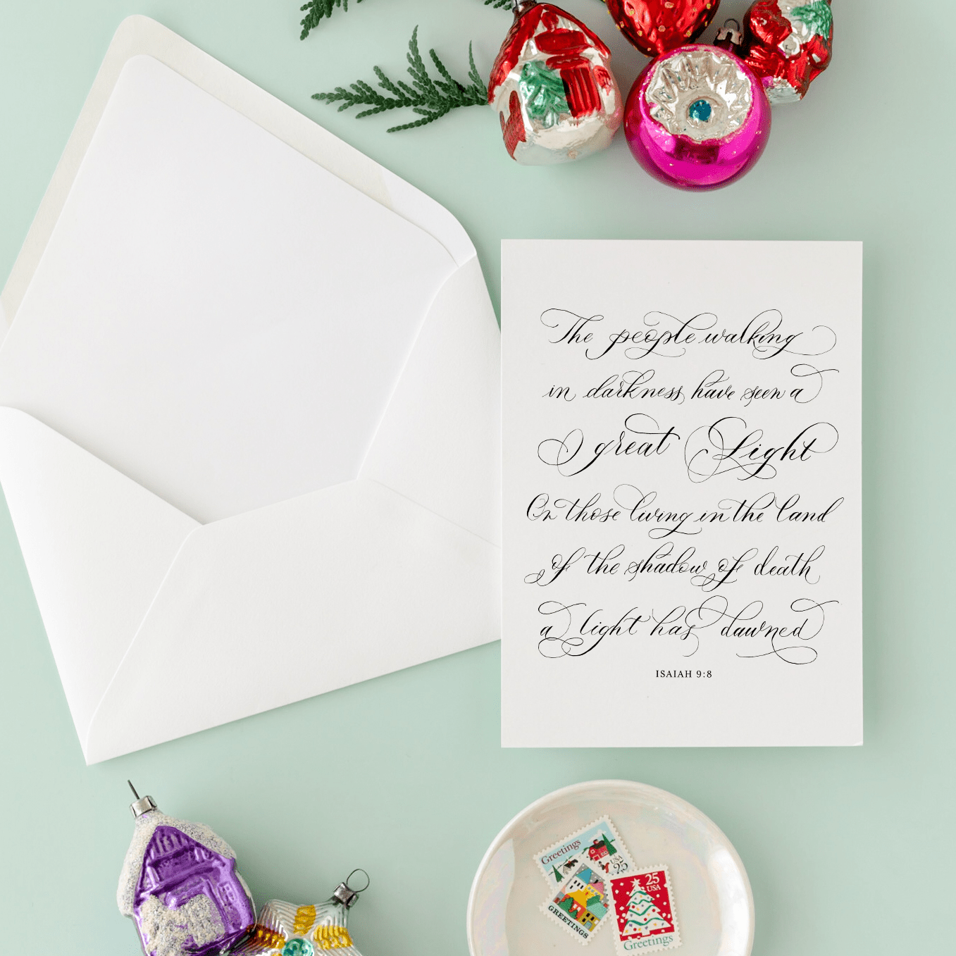 Isaiah 9:8 Greeting Card - Caroline Calligraphie