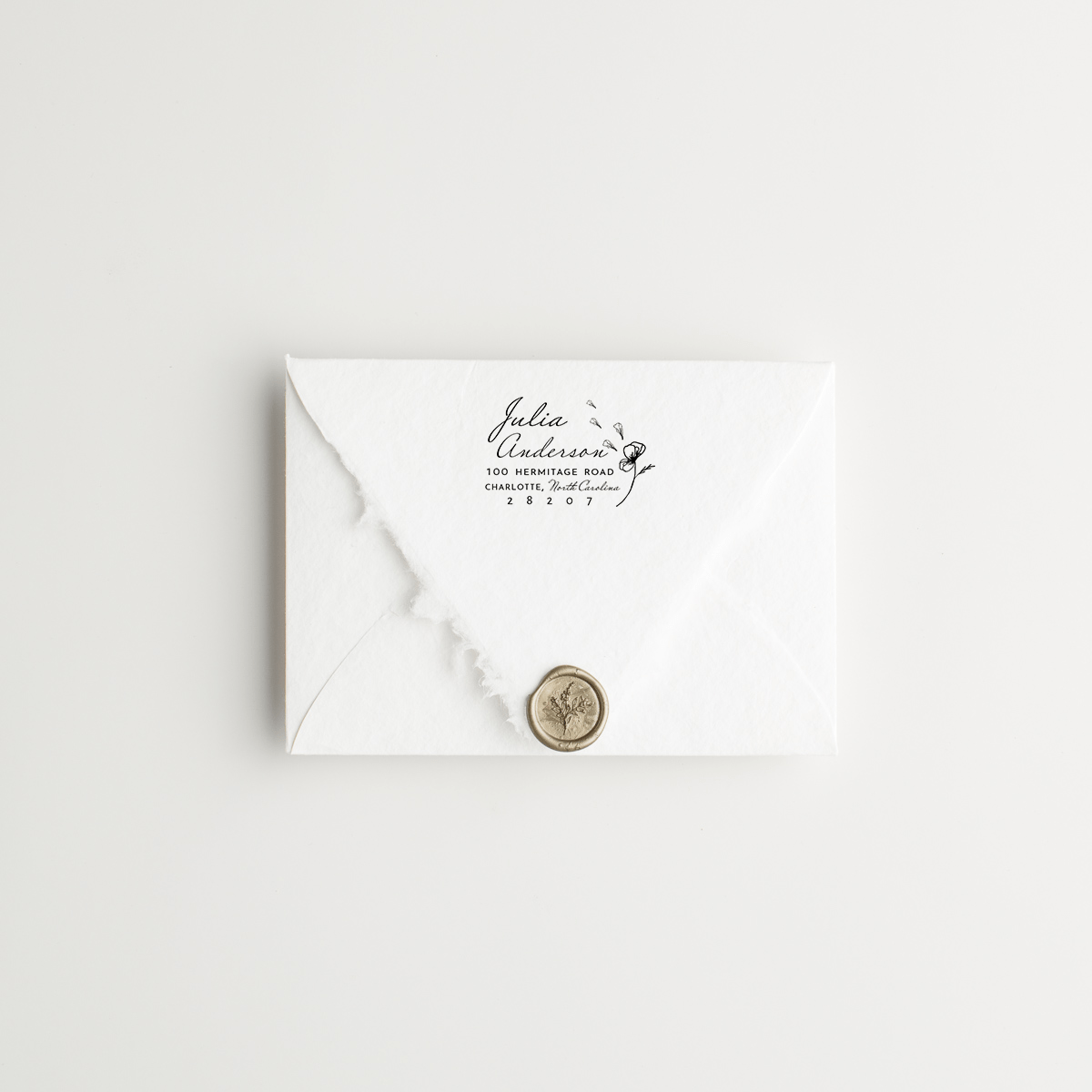 Petite Floral Rubber Stamp - Caroline Calligraphie