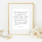 For the Beauty of the Earth Print - Caroline Calligraphie