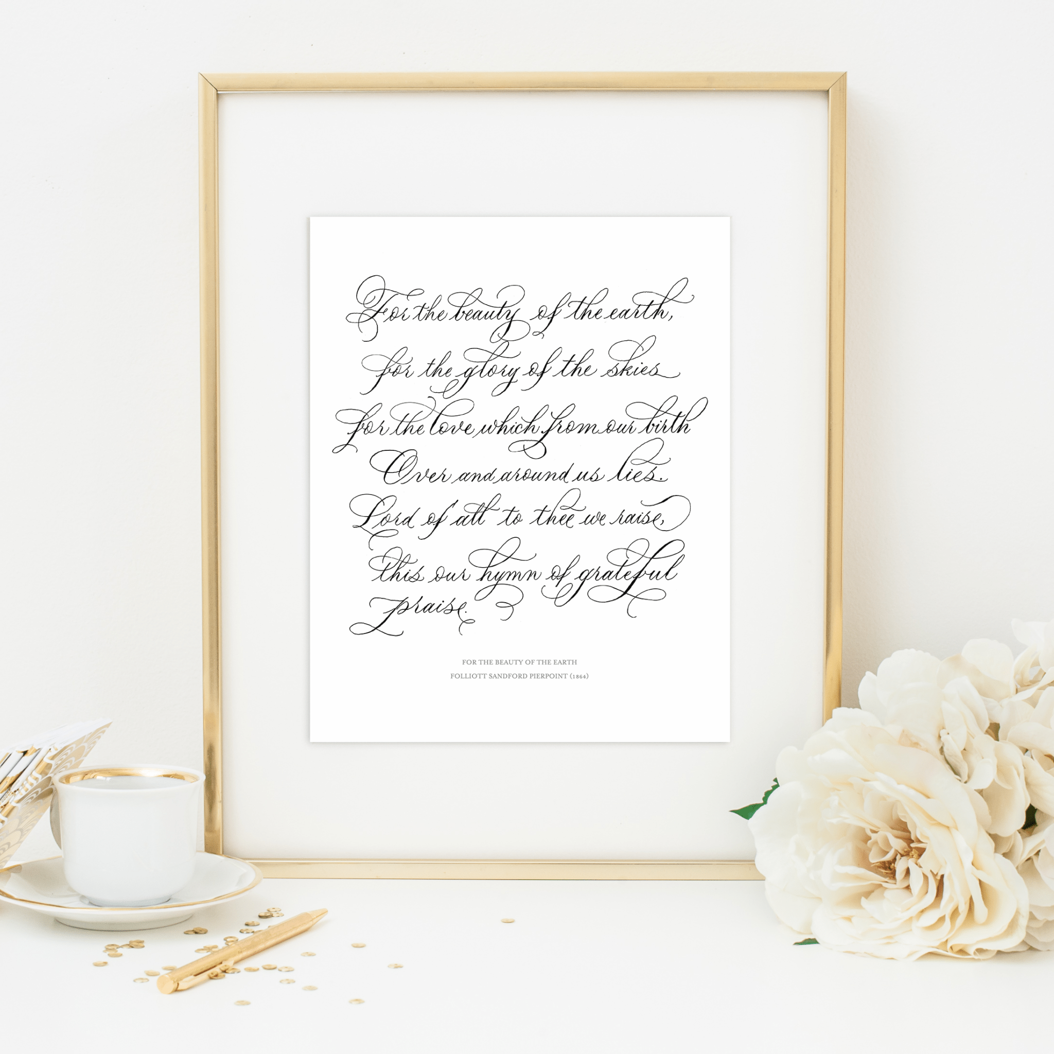 For the Beauty of the Earth Print - Caroline Calligraphie