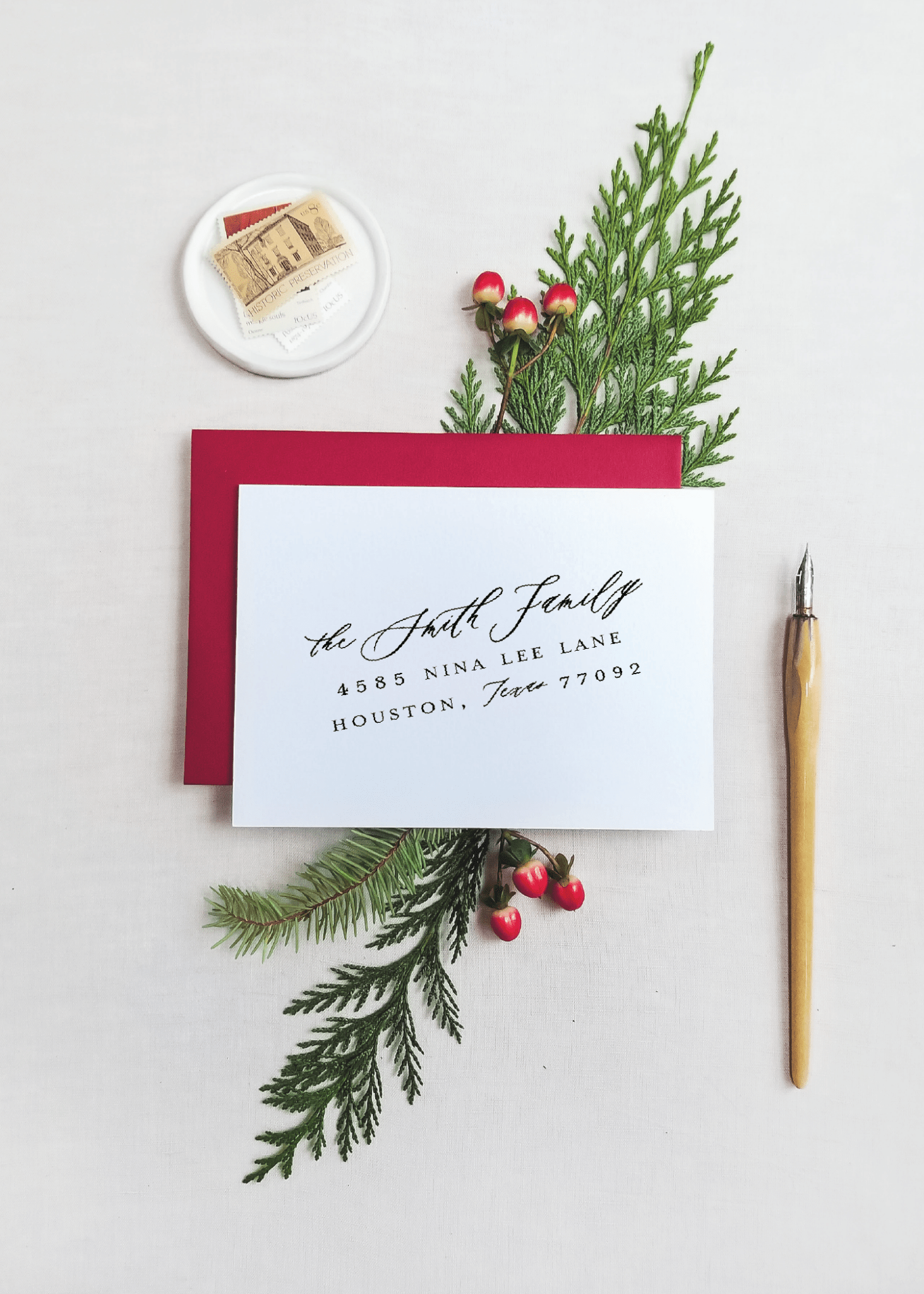 Modern Script Rubber Stamp - Caroline Calligraphie