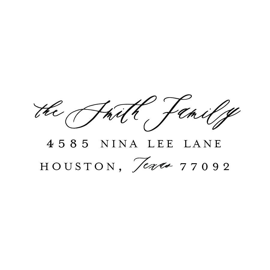 Modern Script Rubber Stamp - Caroline Calligraphie