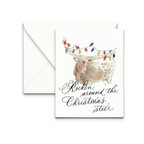 Rockin' Around the Christmas Steer Greeting Card - Caroline Calligraphie