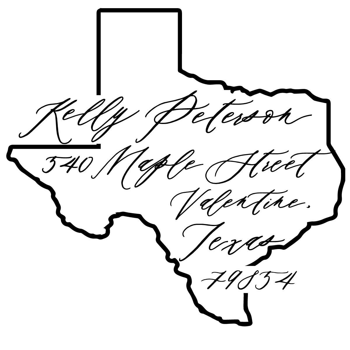 "State" Return Address Stamp - Caroline Calligraphie