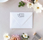 "State" Return Address Stamp - Caroline Calligraphie